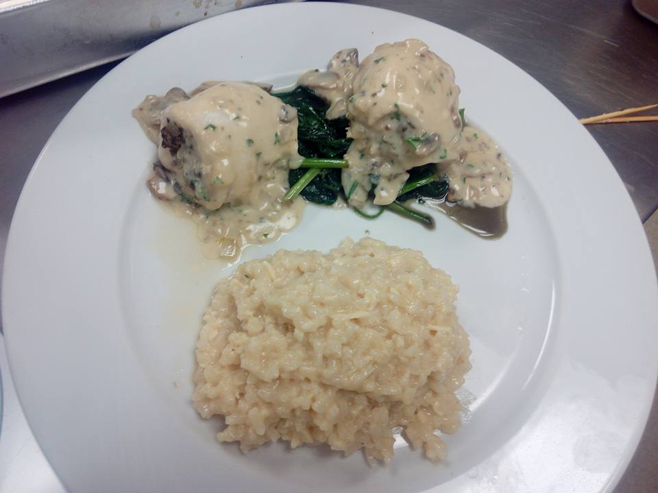 Paupiette of Flounder au bonne femme with Lemon risotto